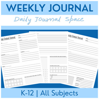 Preview of Weekly Journal - 1 page and 2 pages - Freebie