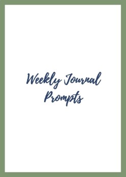 Preview of Weekly Journal Prompts Sample