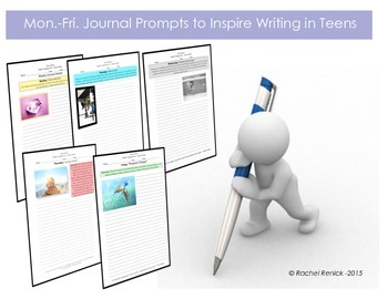 Preview of Creative Journal Prompts for Teens (Weekly Packet)