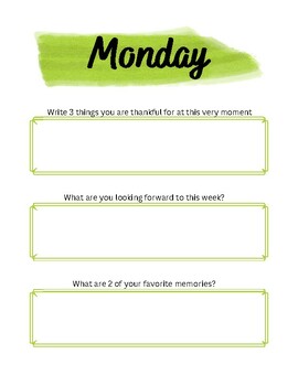 Preview of Weekly Journal Template - Adult Cognition/Expressive language/word find