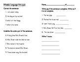 Weekly Language Arts Quizzes-2nd Grade