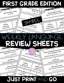 Preview of Weekly Language Review Sheets FREEBIE...First Grade