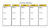 Weekly Learning Schedule
