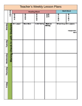 weekly lesson plan by papers pencils and progress reports