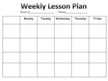 Weekly Lesson Plan by Teacher's Place | TPT