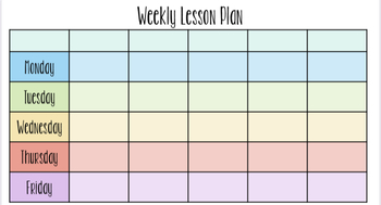 Weekly Lesson Plan by From Preschool With Love | TpT