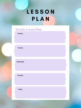 Preview of Weekly Lesson Plan