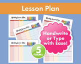Weekly Lesson Plan Bundle Forms - Perfect for Students of 