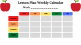 Weekly Lesson Plan Calendar