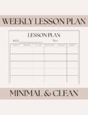 Weekly Lesson Plan | Minimal & Clean
