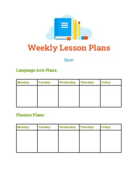 Preview of Weekly Lesson Plan Notes