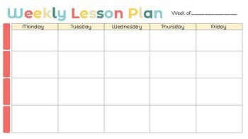 Weekly Lesson Plan PDF by Megan DeAngelo | TPT
