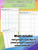 Weekly Lesson Plan Printable PDF