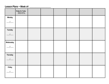 weekly lesson plan template by amanda rick teachers pay