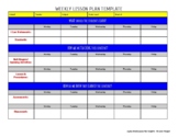 Weekly Lesson Plan Template (1 Page Express PDF Version)