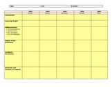 Weekly Lesson Plan Template