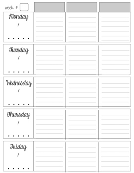 weekly lesson plan template by ellie donnelly teachers