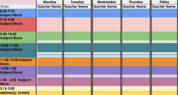 Preview of Weekly Lesson Plan Template