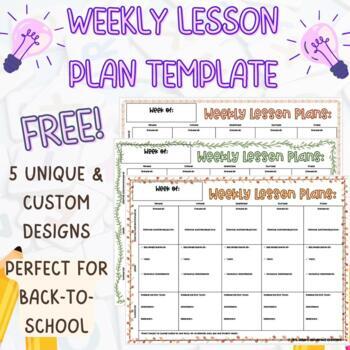 Preview of Free Editable Weekly Lesson Plan Template