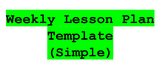 Weekly Lesson Plan Template