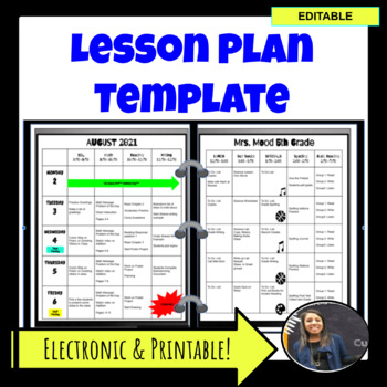 Preview of Weekly Lesson Plan Template *Editable**