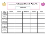 Weekly Lesson Plan Template (Editable)