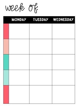 Teacher Weekly Lesson Plan Template by Cowie's Kinders | TpT