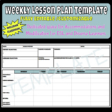 Weekly Lesson Plan Template for an Inclusion Classroom - U