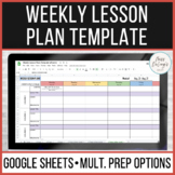 Weekly Lesson Plan Templates for Google Sheets