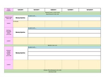 Weekly Lesson Plan with Common Core Standards: Grade 3 by From Me to You