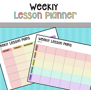 Weekly Lesson Planner by Puzzle Box | TPT