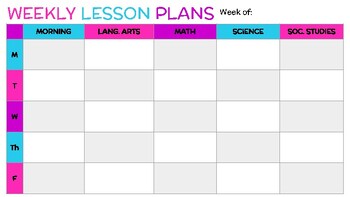 Weekly Lesson Planner by MrsKirkpatrick | TPT