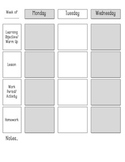 Printable Weekly Lesson Planner