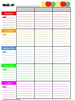 Weekly Lesson Planner by Senora Lemus Tienda | Teachers Pay Teachers