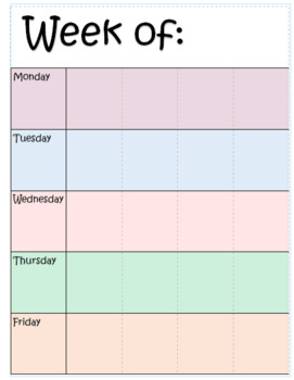 Weekly Lesson Planner by Ms Morrow | Teachers Pay Teachers