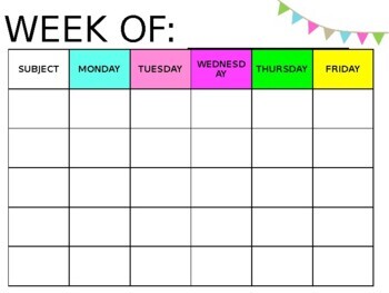 Weekly Lesson Planner by Leila Ross | Teachers Pay Teachers