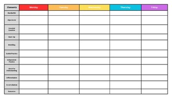 Weekly Lesson Planner by Emily Marquise | TPT