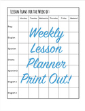 Weekly Lesson Planner Print Out