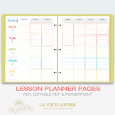 Weekly Lesson Planner | Printable | Class Schedule | Lette