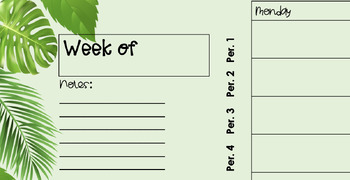 Preview of Free Weekly Lesson Planner Template- Editable!