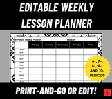 Weekly Lesson Planner Template | Editable or Print Option 
