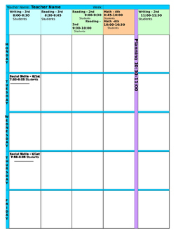 Preview of Weekly Lesson Planner for Special Education