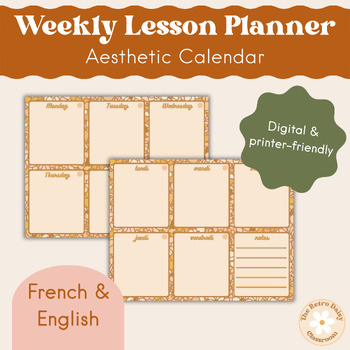 Preview of Weekly Lesson Planning Calendar Template