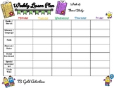 Weekly Lesson Planning Form (Preschool/Pre-K)