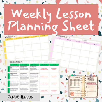 Preview of Weekly Lesson Planning Sheet Template
