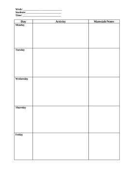 Weekly Lesson Planning Template by Fogleman and Friends | TPT