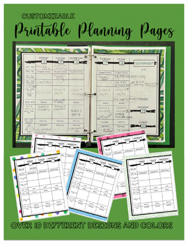 Preview of Weekly Lesson Plans Planner Schedule Planning Pages Sheet Organizer