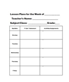Weekly Lesson Plans Template