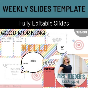 Preview of Weekly Lesson Slides Template | EASY Ready-To-Go Slides