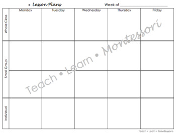 Preview of Weekly Lessons Template & Tracking